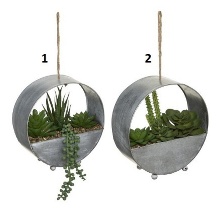 112475 CVIJEĆE UMJETNO U METALNOJ TEGLI PROMJERA 17 CM