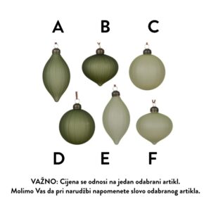 962392 Staklene kuglice mix 8cm set 12kom zelene