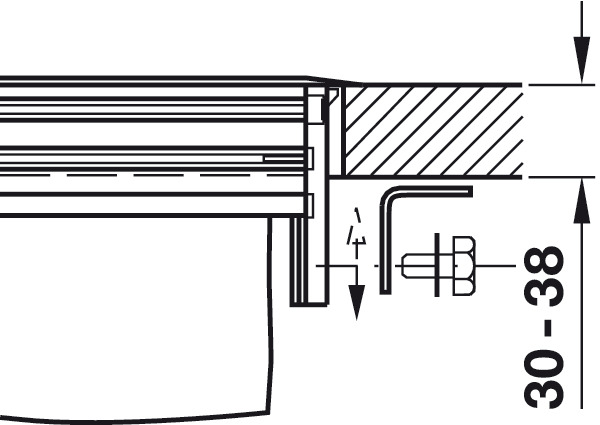 UTUG1 Utičnica ugradna za radnu pločuu, aluminijska
